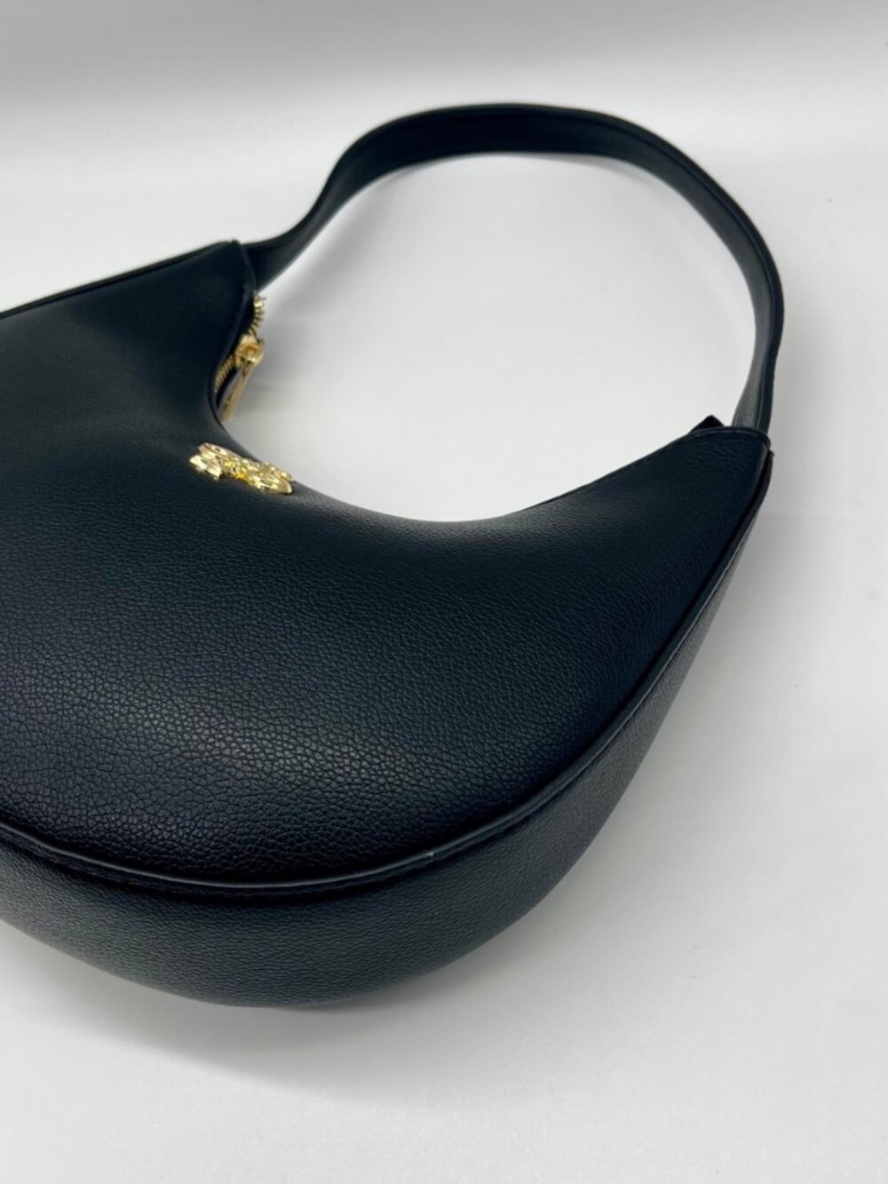 Like Dreams Black Vegan Leather Half Moon Shoulder Bag - Picture 6 of 11